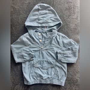 NWOT Engineer Style 1/2 button pullover with hood.